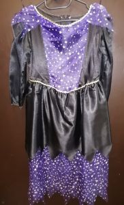 Kids Costumes to Hire - Black & Purple dress with stars - GIRL